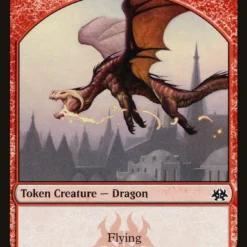 Magic The Gathering Dragon // Goblin Double-Sided Token [Ravnica Allegiance Guild Kit Tokens]