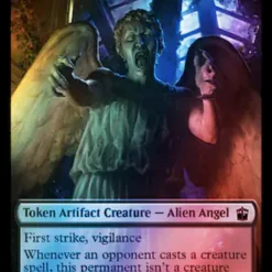 Magic The Gathering Alien Angel // Food (0058) Double-Sided Token (Surge Foil) [Doctor Who Tokens]