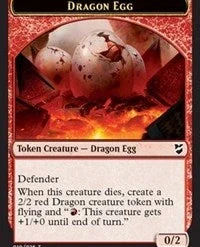 Magic The Gathering Dragon Egg // Dragon Double-Sided Token [Commander 2018 Tokens]