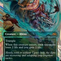 Magic The Gathering Skirmish Rhino (0418) (Showcase) (Halo Foil) [Tarkir: Dragonstorm]