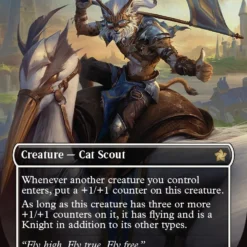 Magic The Gathering Skyknight Squire (Borderless) (Mana Foil) [Foundations]