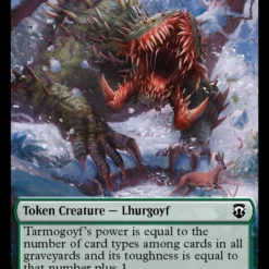 Magic The Gathering Tarmogoyf (Ripple Foil) // Goblin Double-Sided Token [Modern Horizons 3 Commander Tokens]