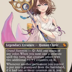 Magic The Gathering Yuna, Grand Summoner (Borderless) (Surge Foil) [FINAL FANTASY Commander]