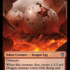 Magic The Gathering Dragon Egg // Dragon Double-Sided Token [Outlaws Of Thunder Junction Commander Tokens]
